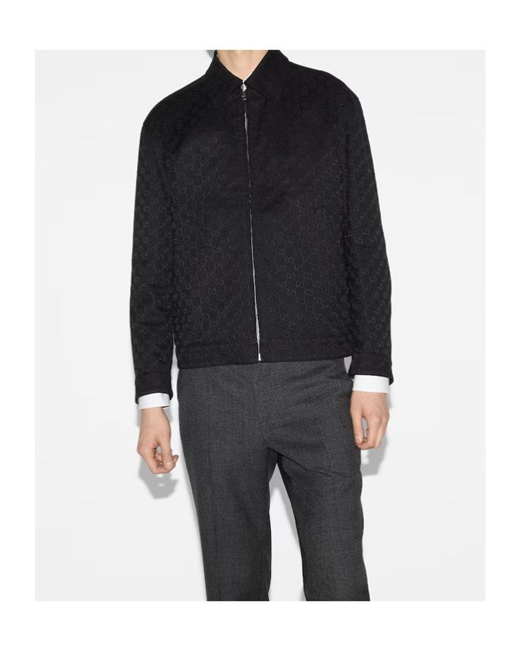 Gucci Black Gg Double-Sided Design Casual Jacket for men