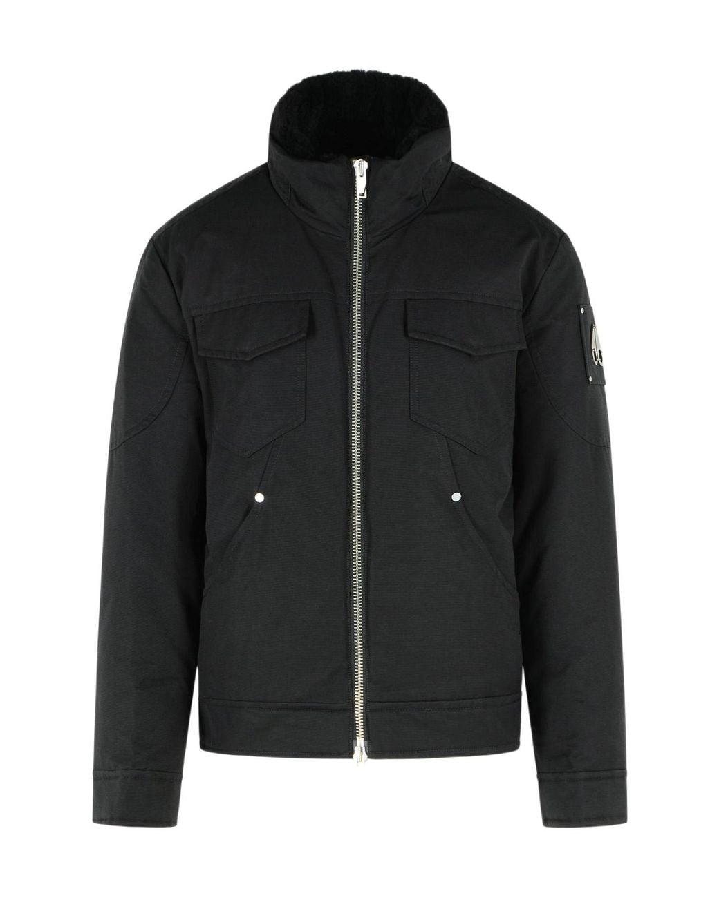 Moose Knuckles Black Falcon Down Trucker Jacket for men