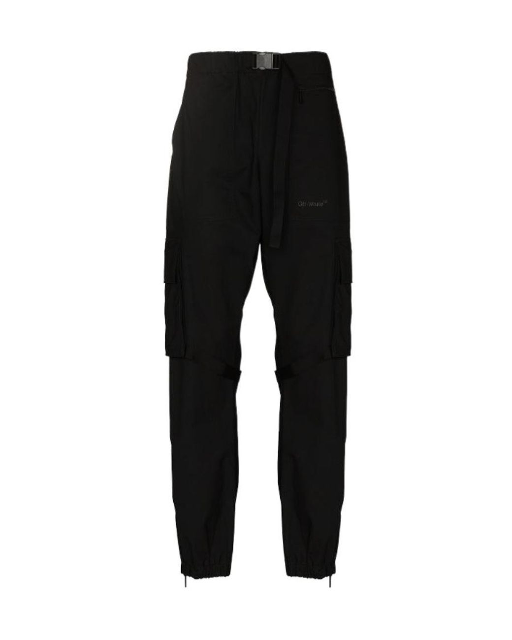 Off-White c/o Virgil Abloh Black Diag-Stripe Ripstop Cargo Trousers for men