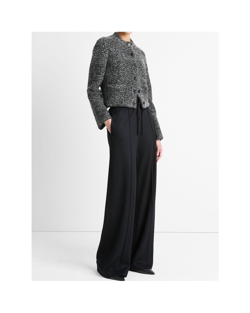 Vince Black Drawstring Pull-On Pants