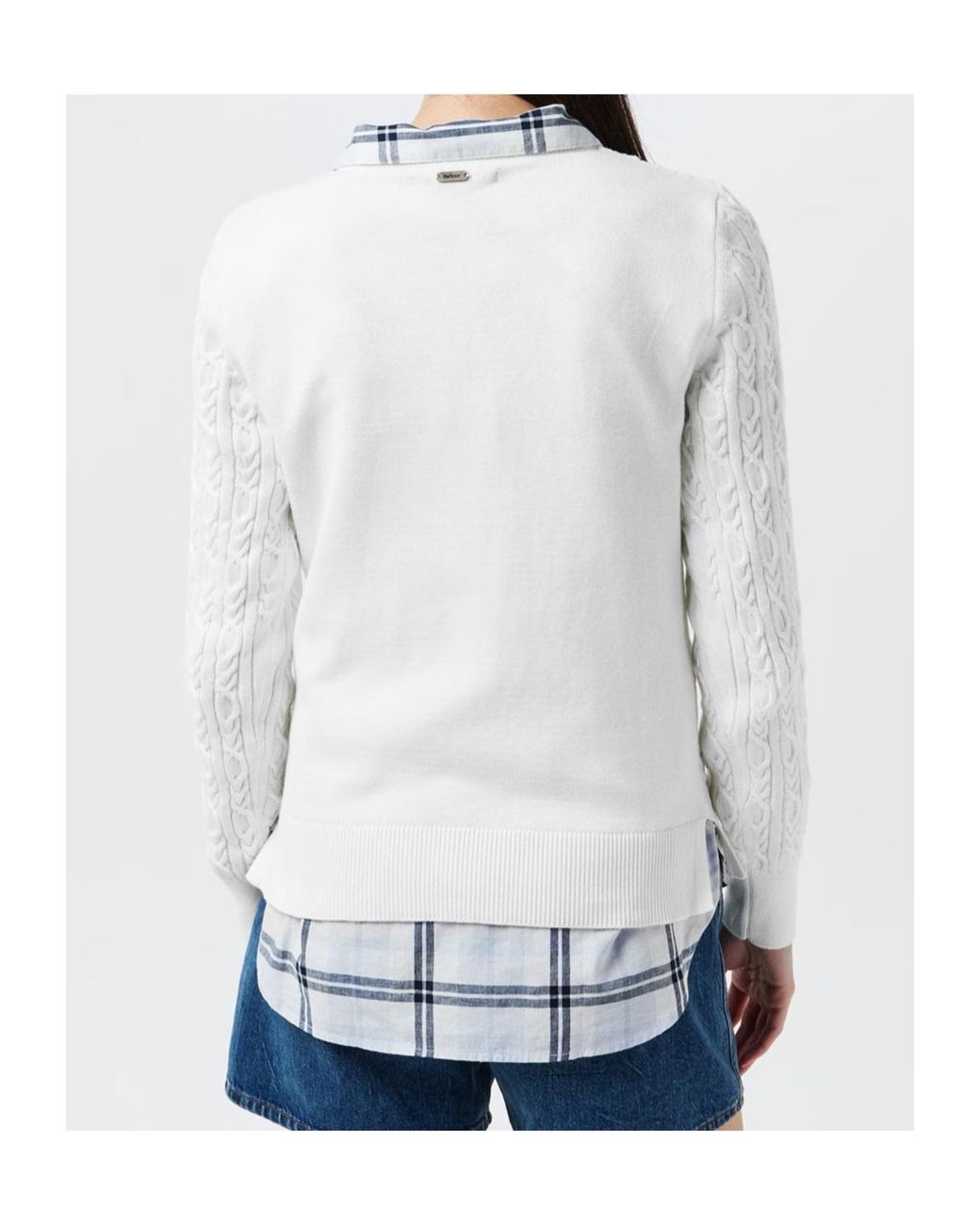 Barbour White Hampton Knit Sweater