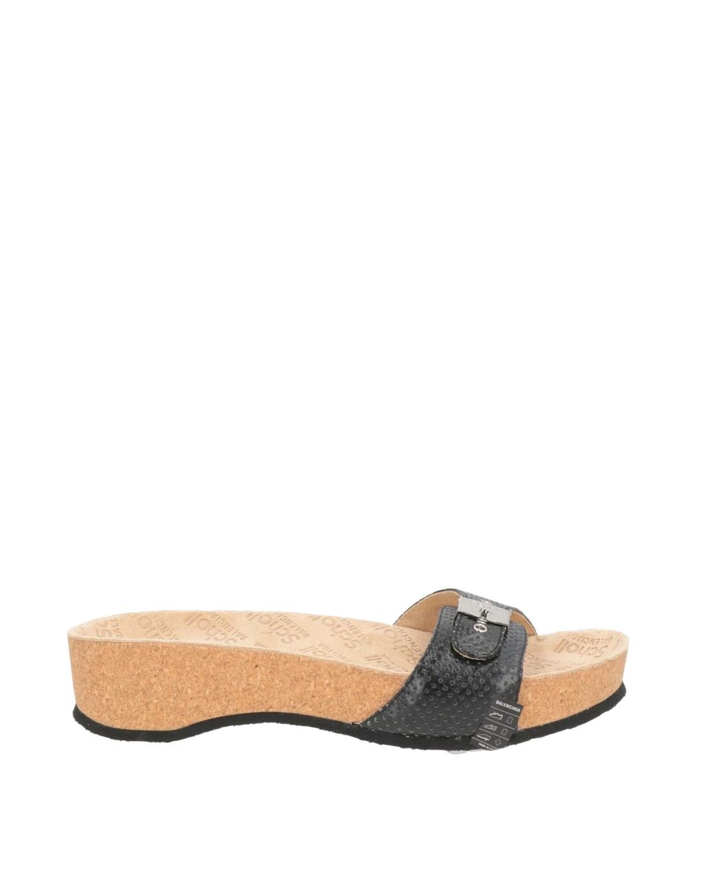 Balenciaga Black Minimalist Leather Wedge Sandals