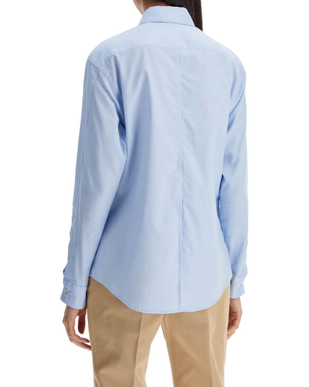 Pinko Blue Love Birds Embroidered Oxford Shirt