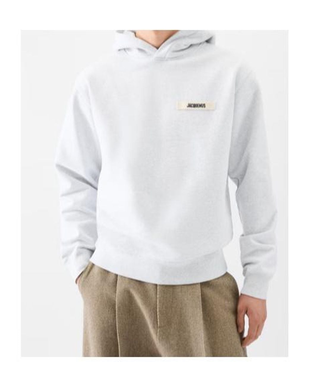 Jacquemus White The Gros Grain Long Sleeved Hoodie for men