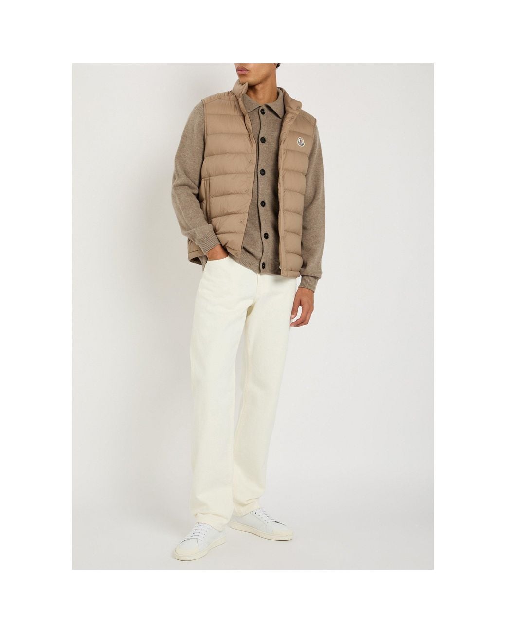 Moncler Brown Stand-Collar Quilted Down Vest for men