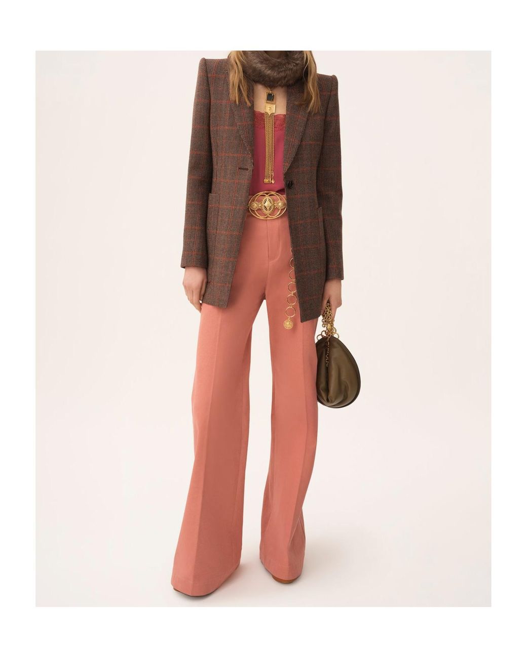 Chloé Pink Chloé Pa 06 High-Rise Flared Pants