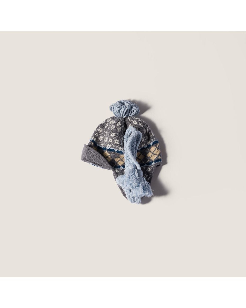 Miu Miu White Wool And Cashmere Visor Hat