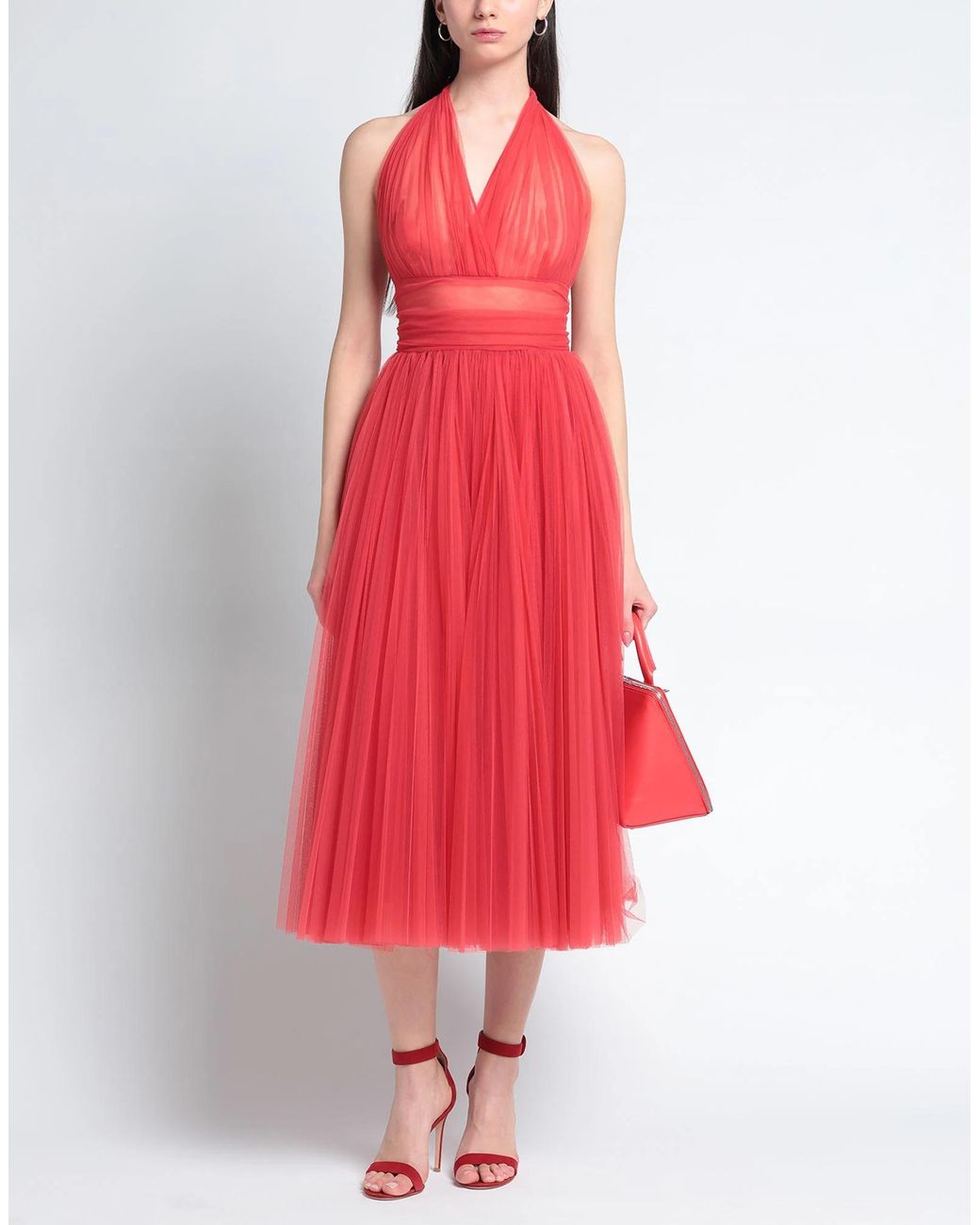 Dolce & Gabbana Red Midi Dress