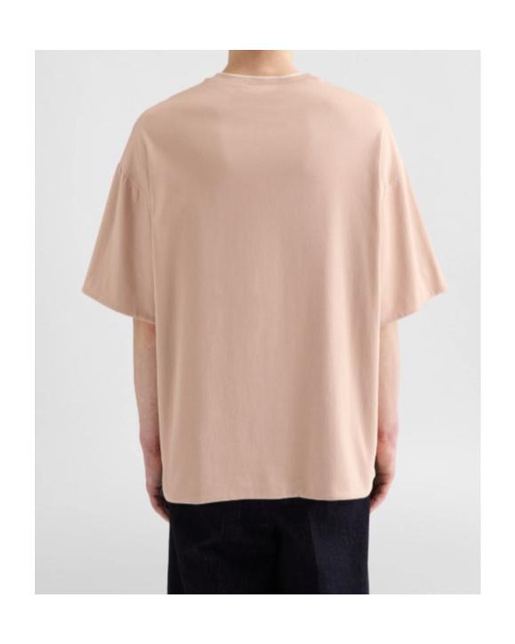 Jil Sander Natural Double Layer Crewneck T-Shirt for men