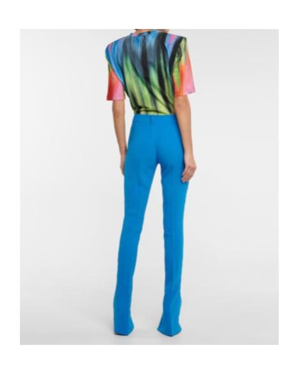 The Attico Blue Freja High-Waisted Tech Crepe Leggings