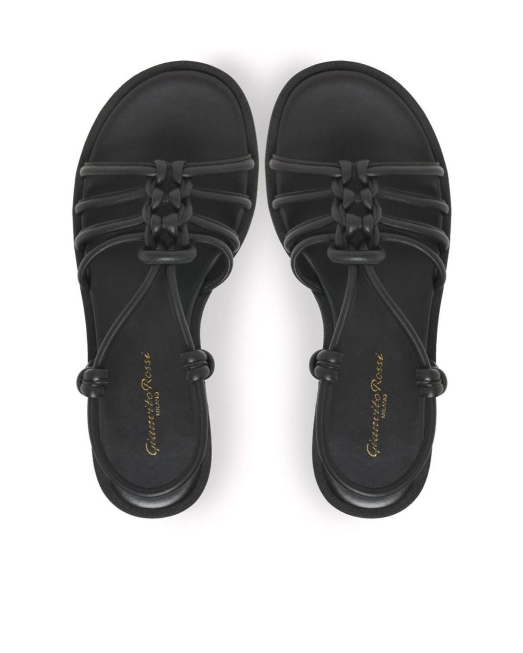 Gianvito Rossi Black Hebe Leather Sandals