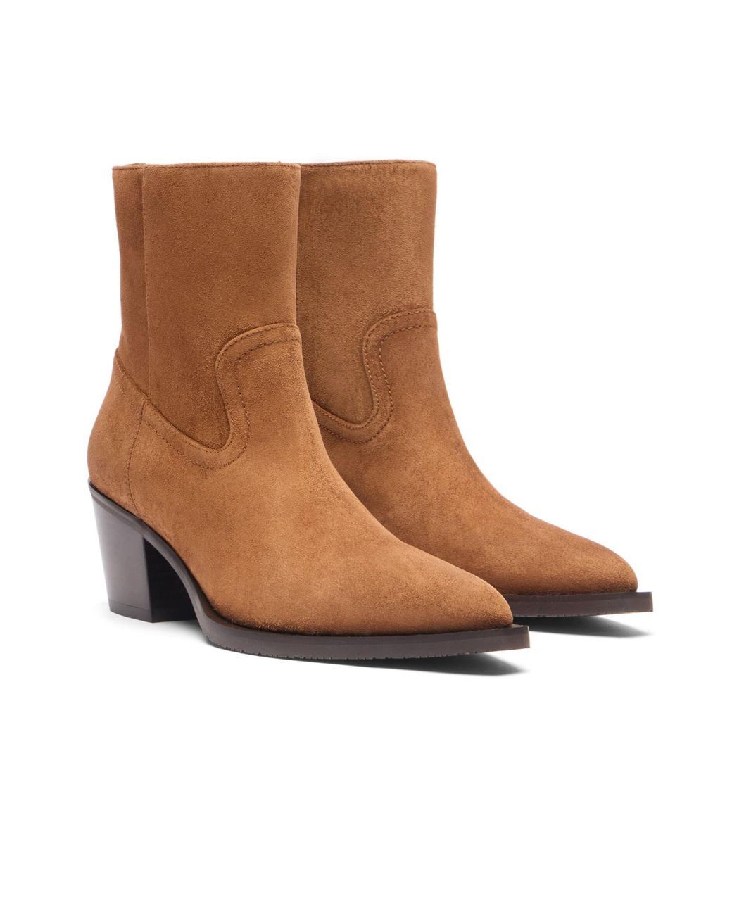Stuart Weitzman Brown Thick Heeled Short Boots