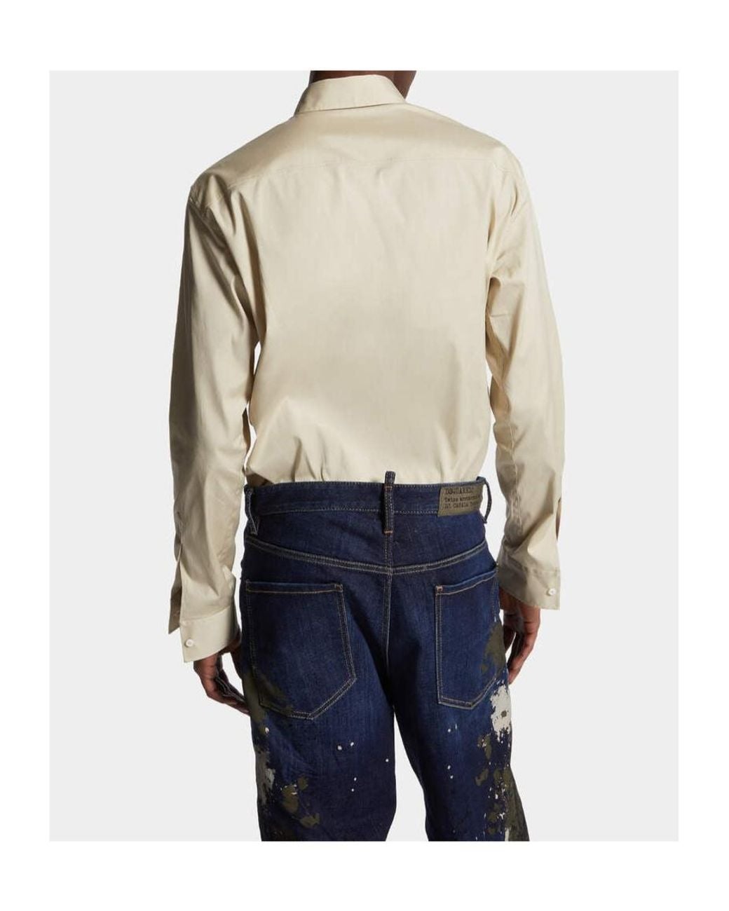 DSquared² White Logo Printed Long-Sleeved Shirt for men