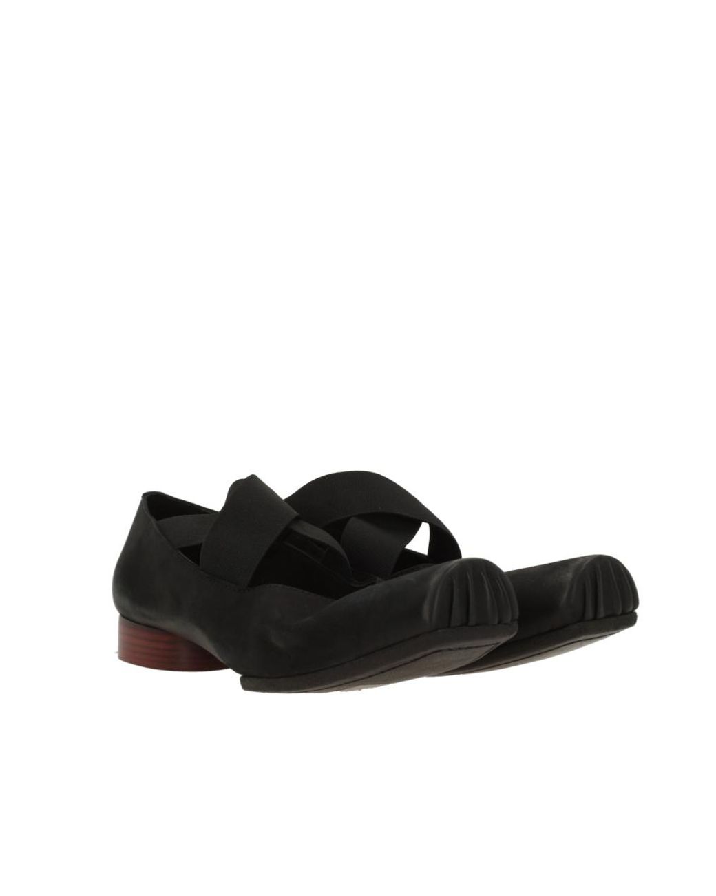Uma Wang Black Square-Toe Ballet Flats