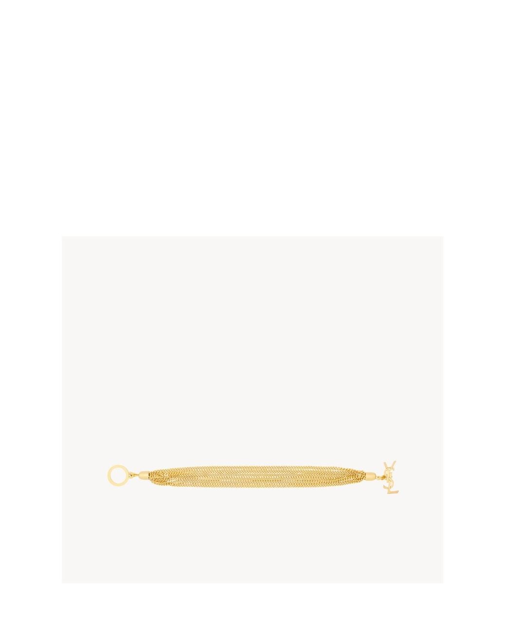 Saint Laurent Metallic Cassandre Chain Bracelet