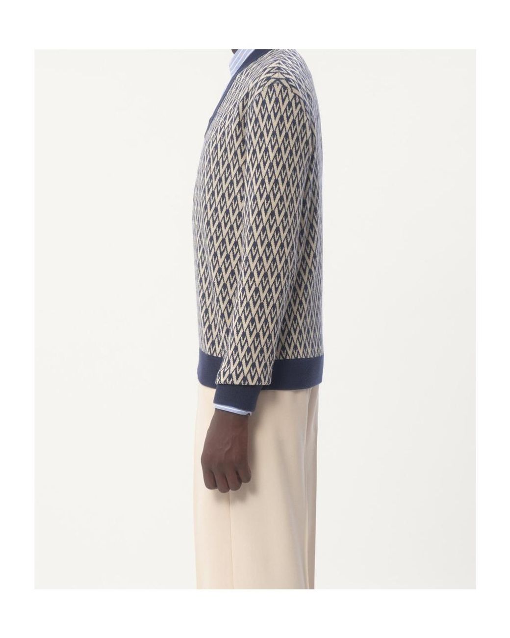 Valentino Gray Toute La V Crewneck Jumper for men