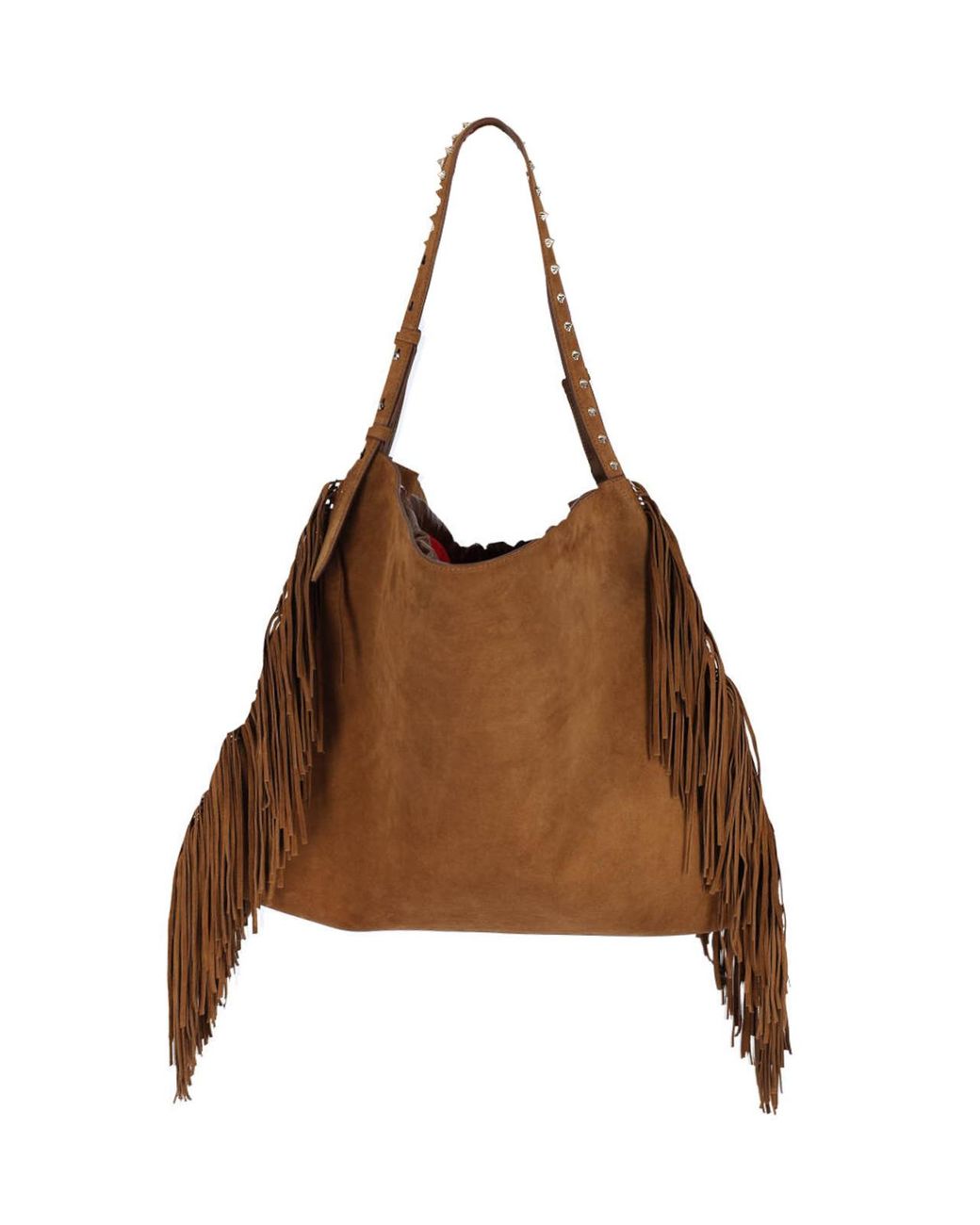 Christian Louboutin Brown Baggy Fringed Edge Tote Bag