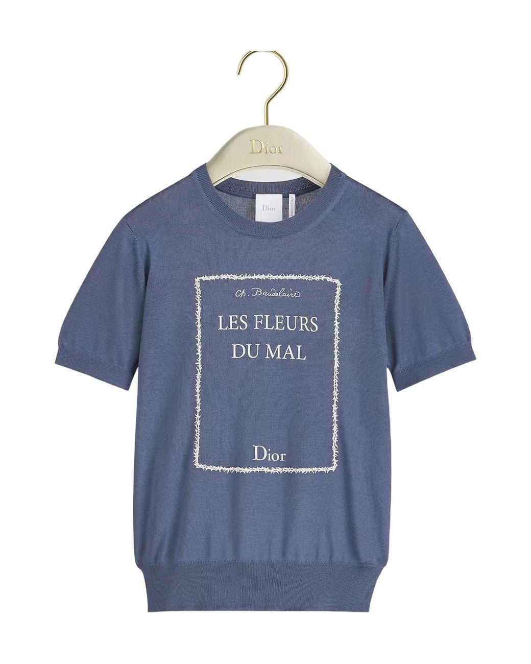 Dior Blue Book Cover Short-Sleeved Sweater