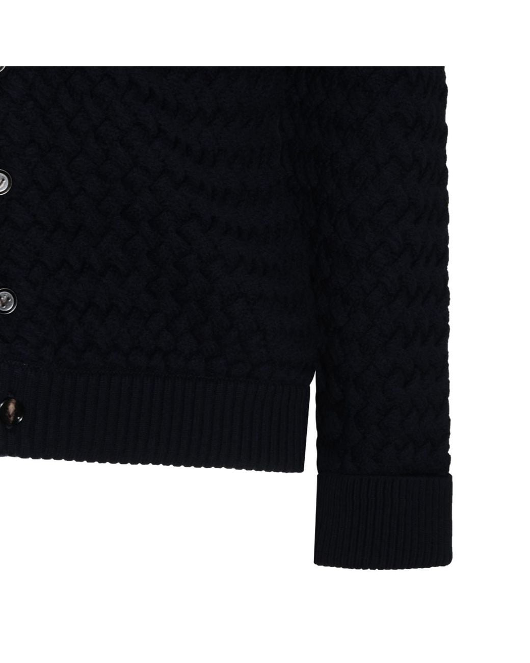 Bottega Veneta Blue Intrecciato Knit Cardigan