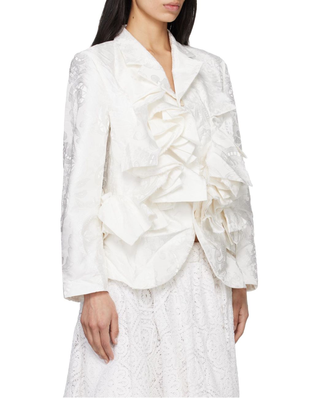 Comme des Garçons White Long-Sleeved Jacket