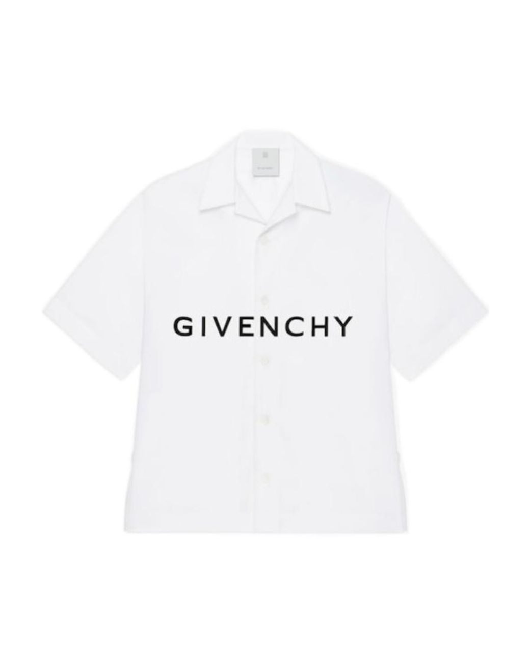 Givenchy White Logo Printed Short-Sleeved Shirt for men