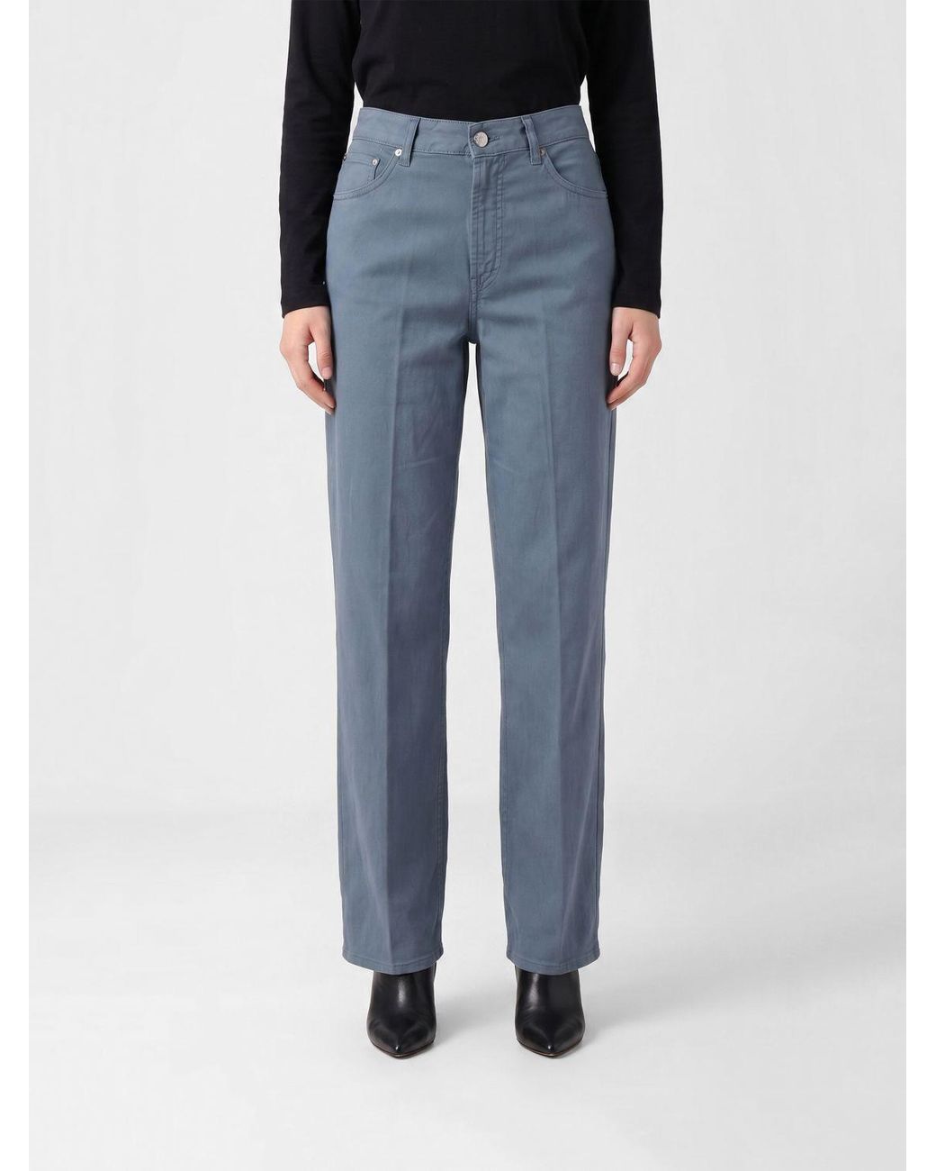 Dondup Blue High Waist Wide Leg Jeans