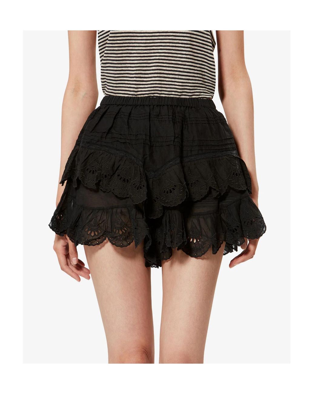 Isabel Marant Black Isabel Marant Étoile Jocadia Floral Lace Shorts