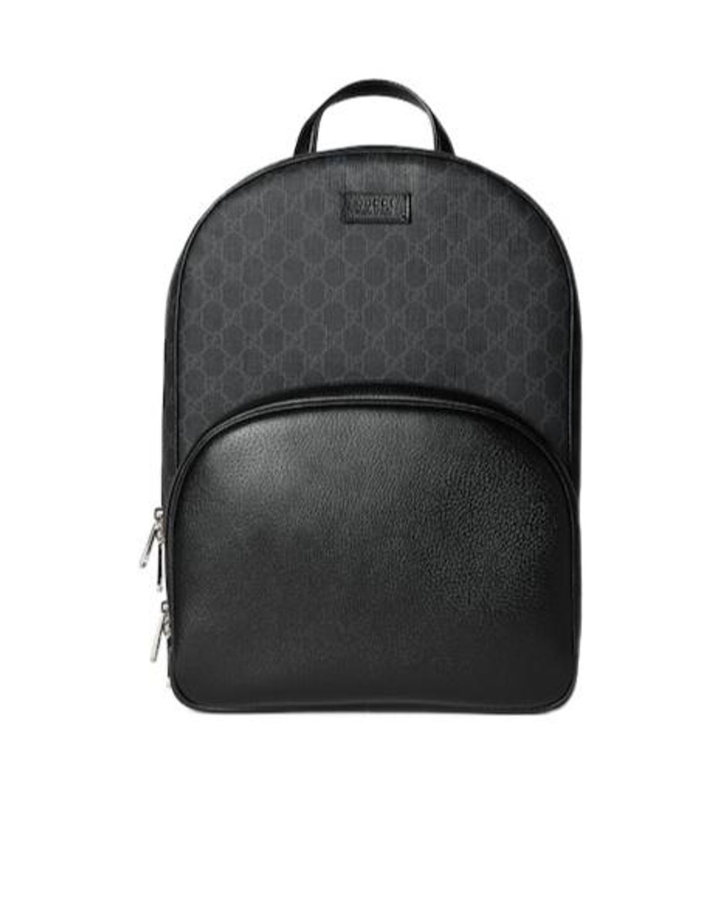 Gucci Black Monogrammed Panelled Backpack for men