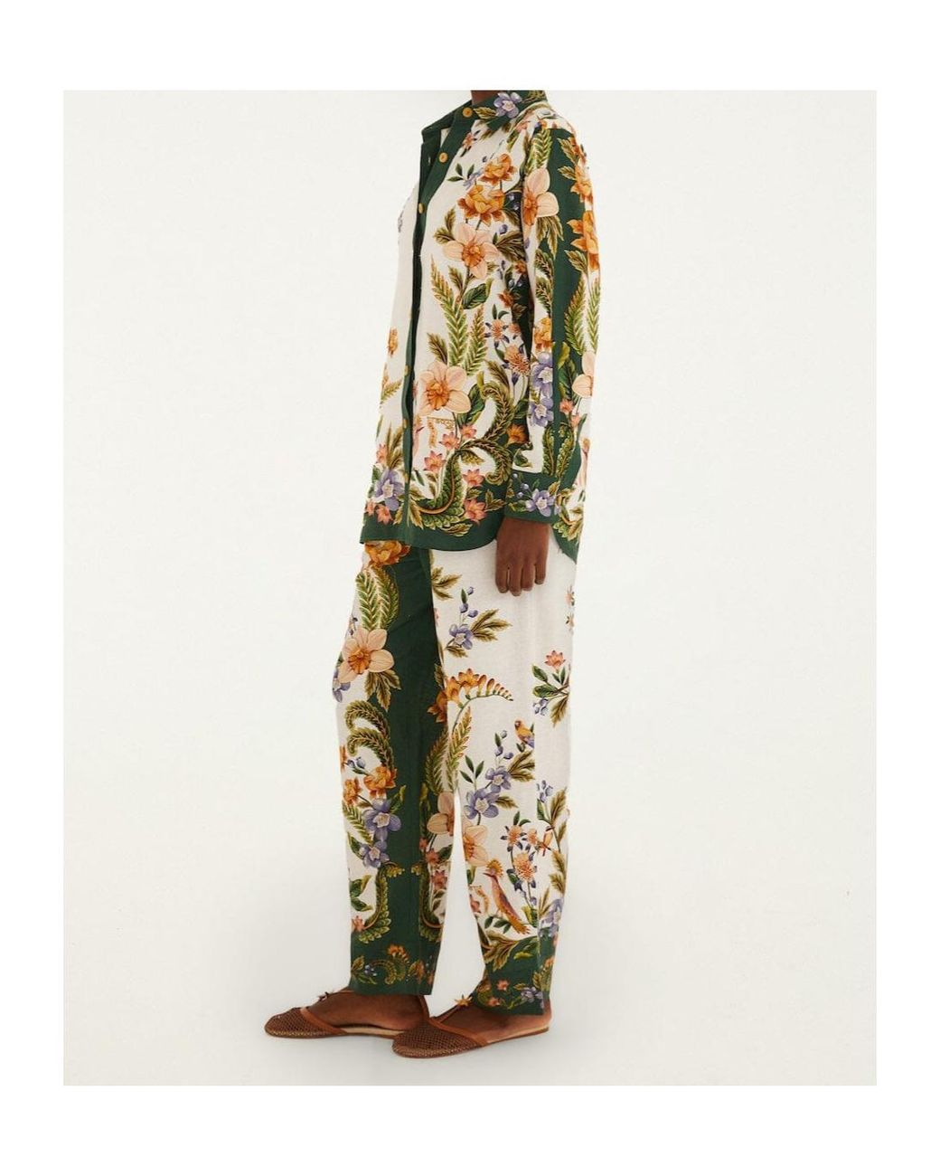 Farm Rio Multicolor Floral-Print Long-Sleeve Shirt