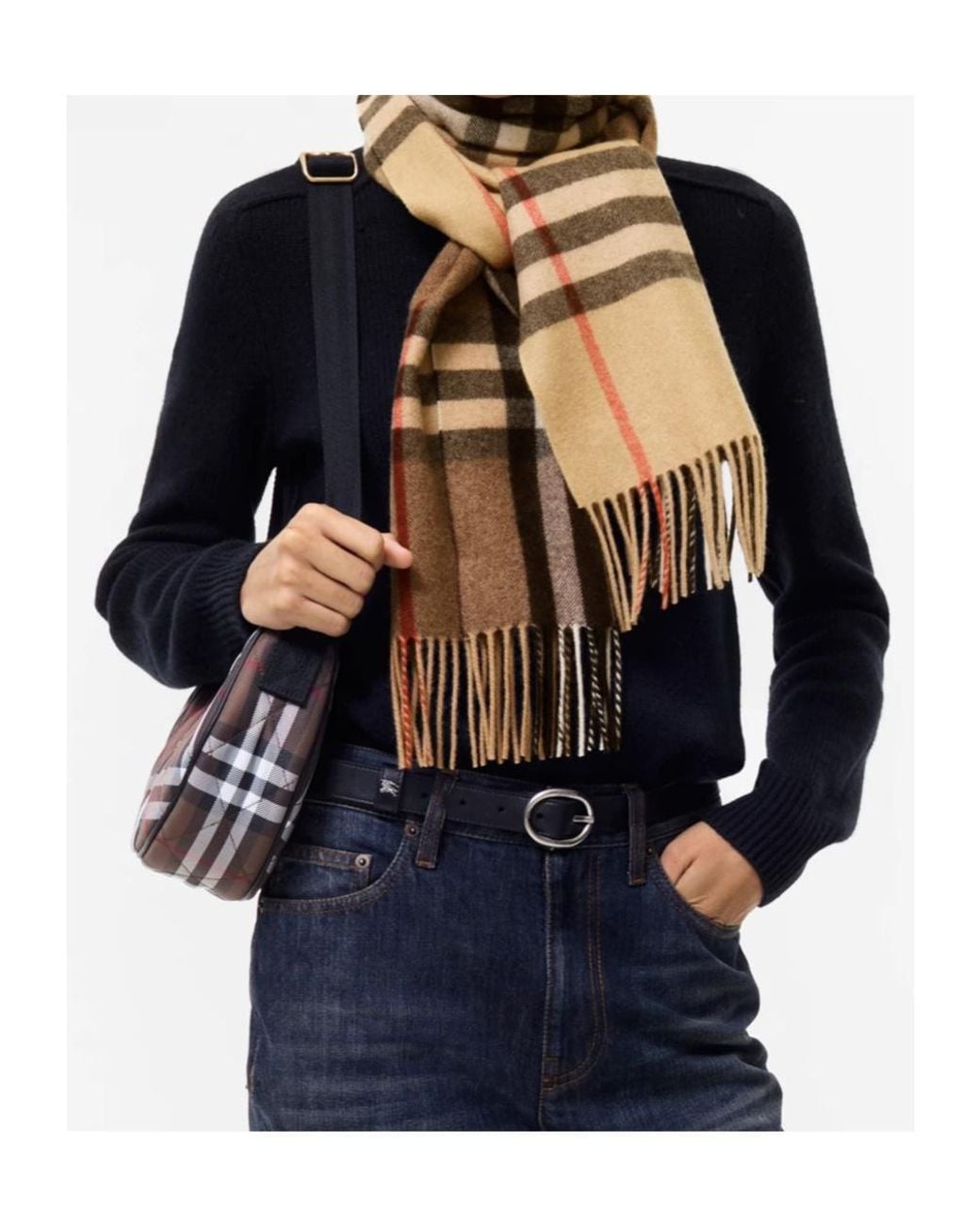 Burberry Multicolor Gradient Check Cashmere Scarf for men