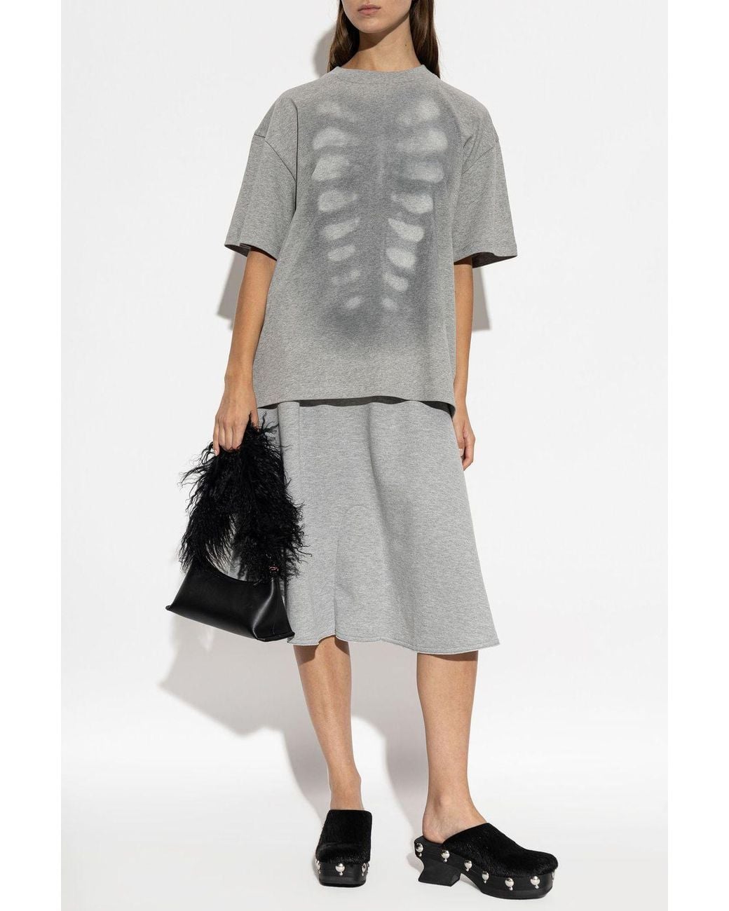 AVAVAV Gray Drawstring Flared Skirt
