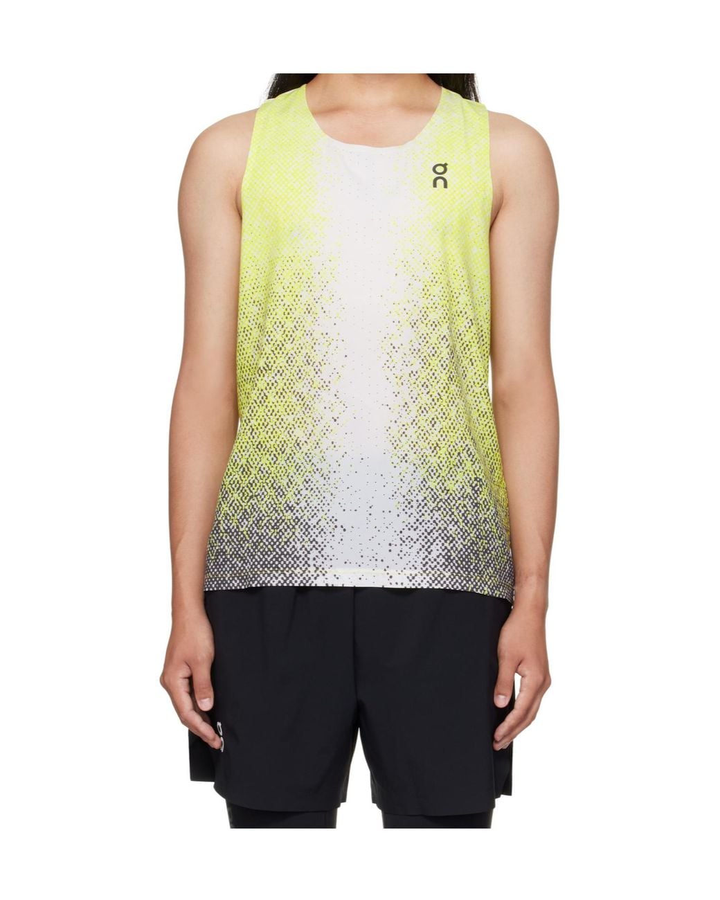 On Shoes Yellow Race Crew Neck Vest for men