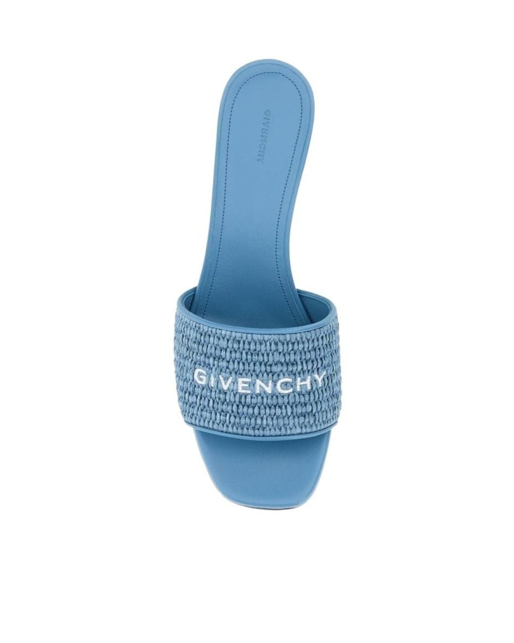 Givenchy Blue Logo Embroidered Heeled Sandals