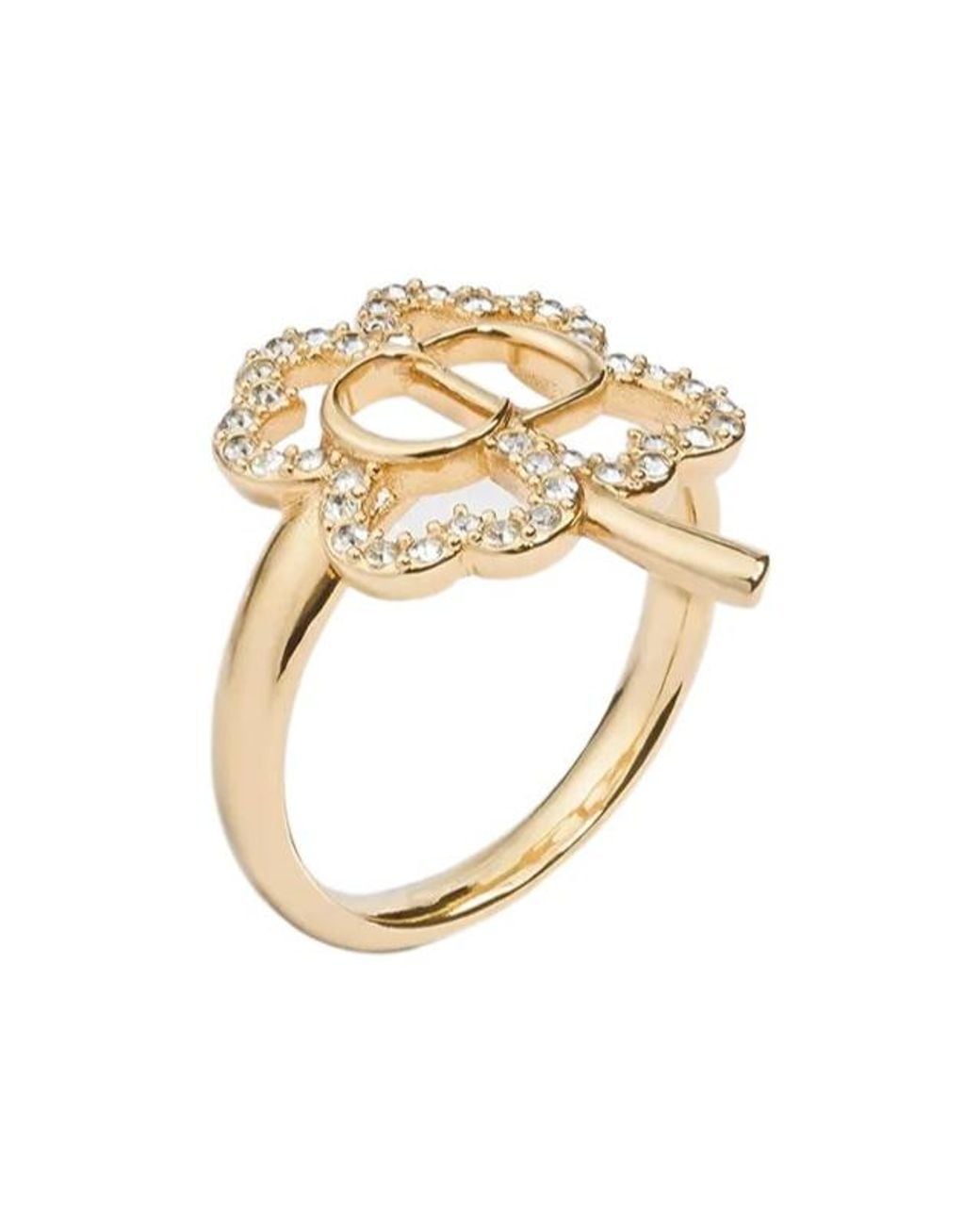 Dior Metallic Four-Leaf Clover Ring
