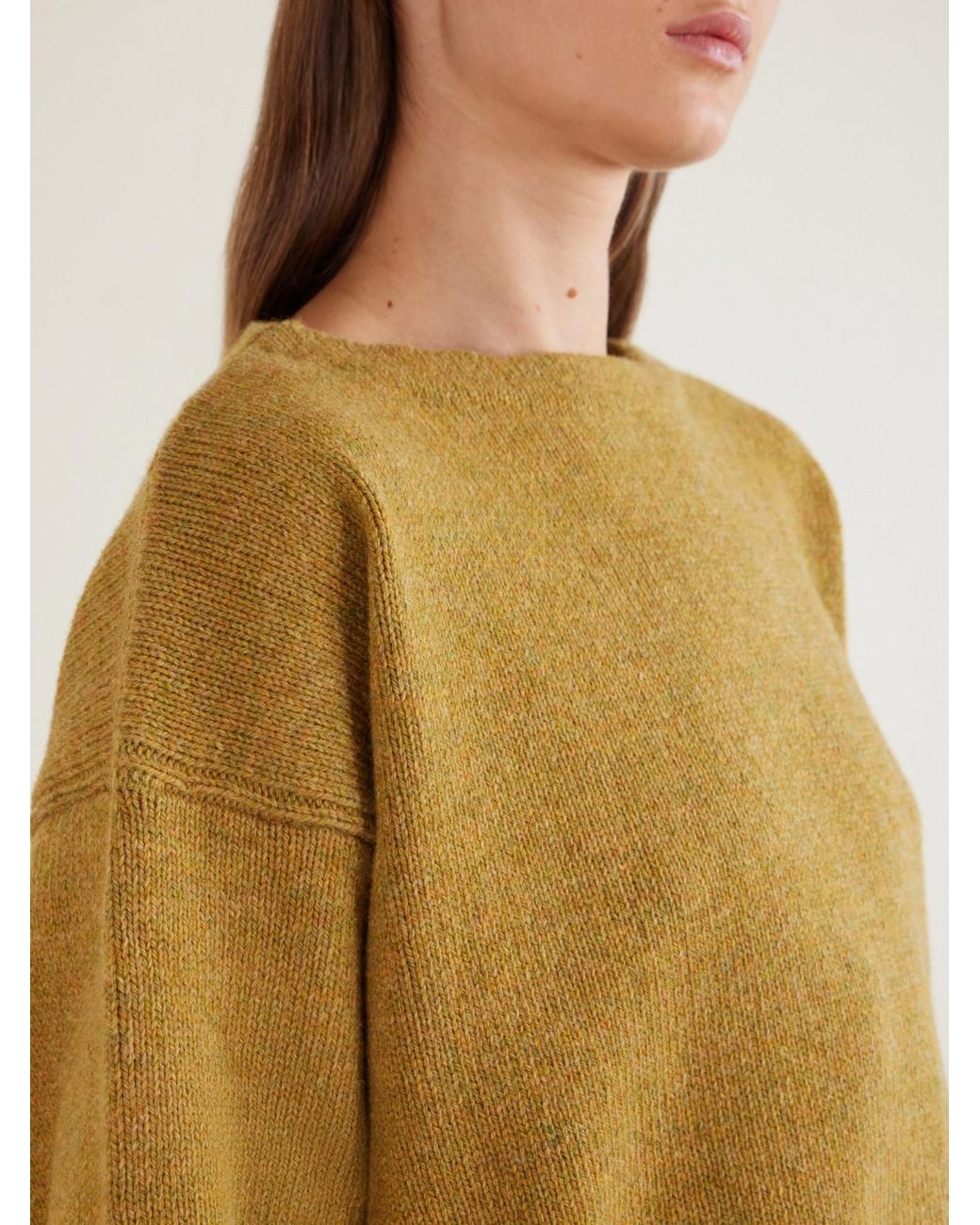 Rier Yellow Simple Wool Sweater