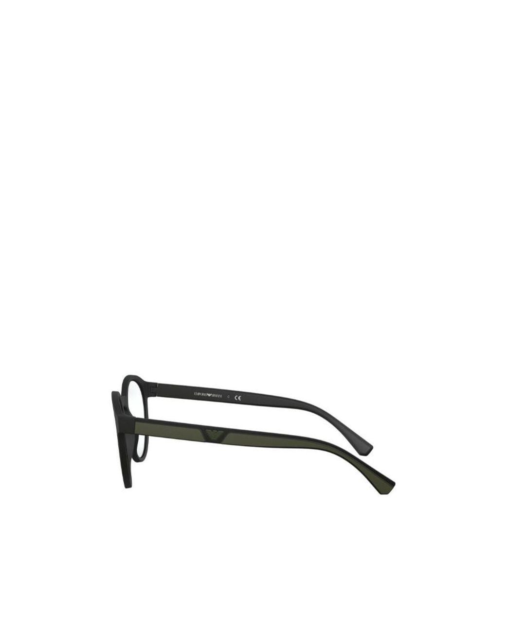 Emporio Armani White Round Frame Clip-On Glasses for men