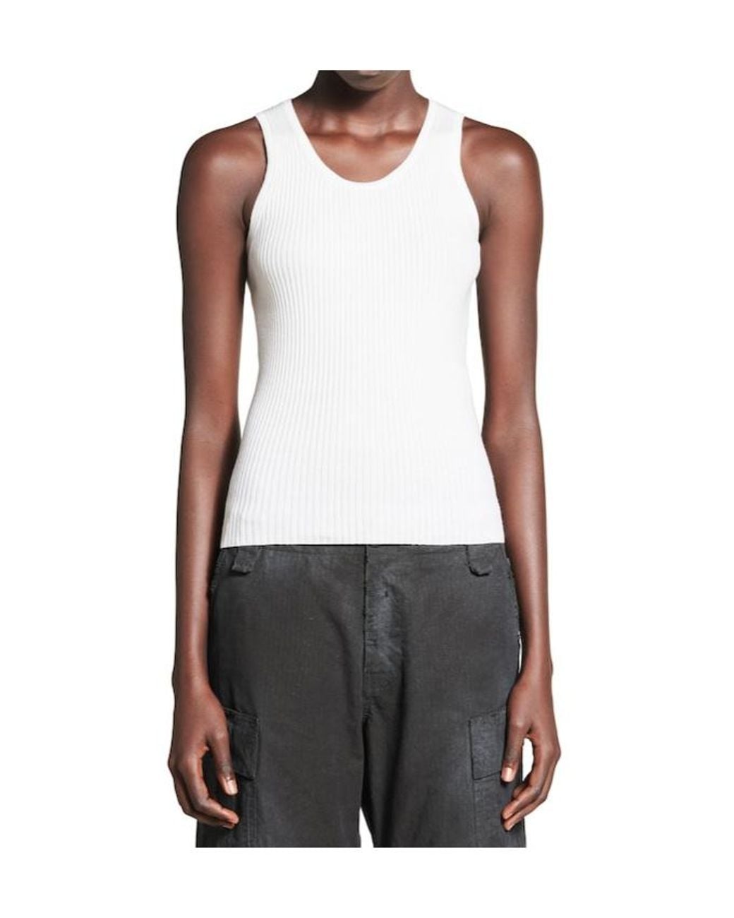 Balenciaga White Knitted Tank Top