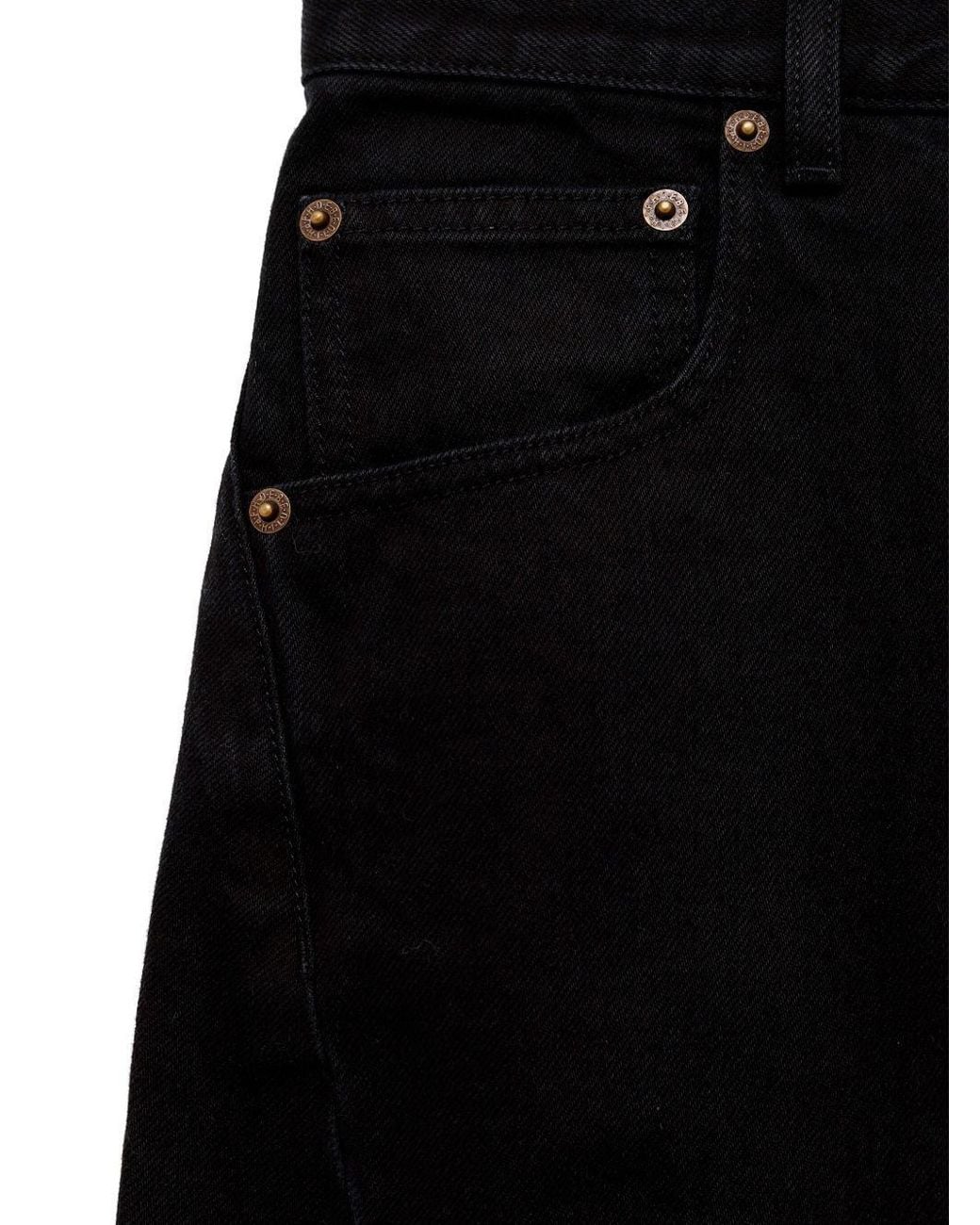 Phoebe Philo Black Fringed Edge Straight-Leg Jeans