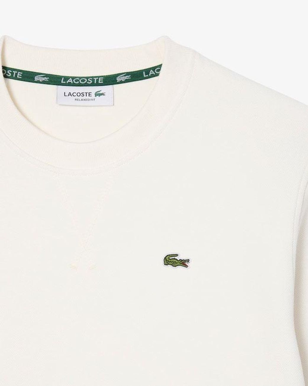 Lacoste White Embroidered Crew-Neck Sweatshirt