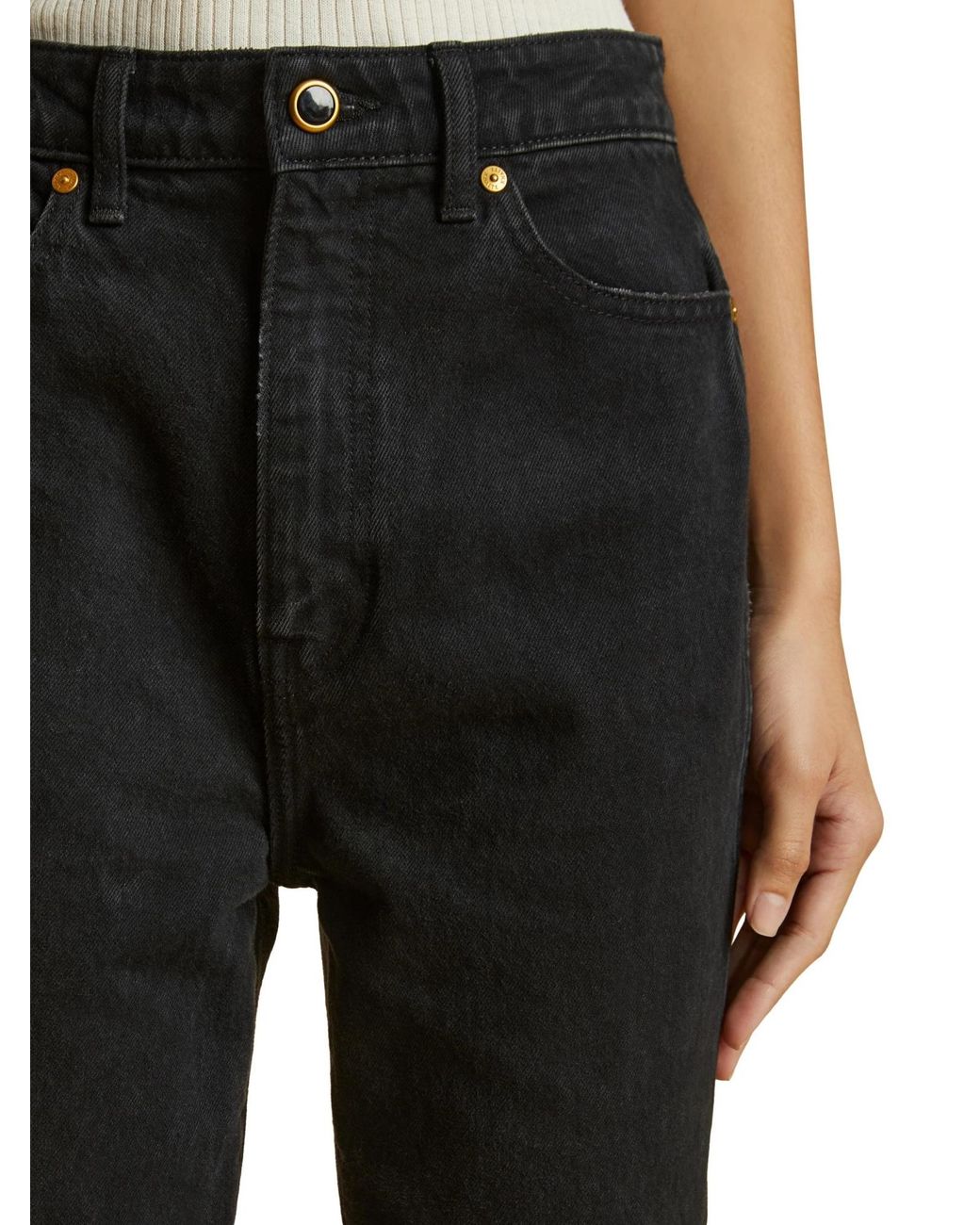 Khaite Black Straight-Leg Jeans