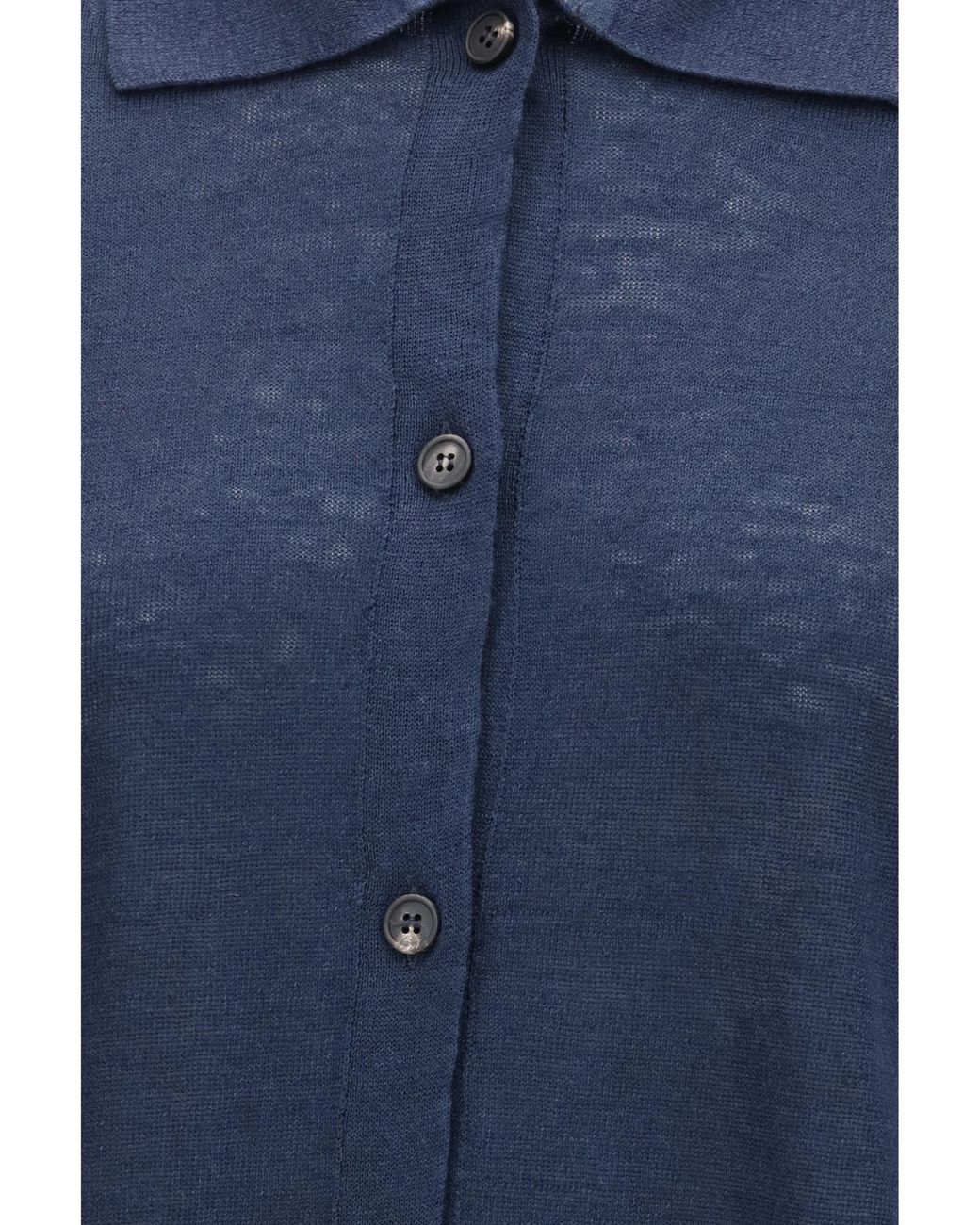 Max Mara Blue Collared Buttoned Cardigan