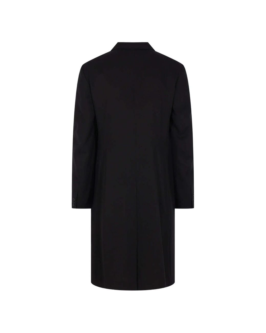 Yohji Yamamoto Black Button-Up Long Coat for men
