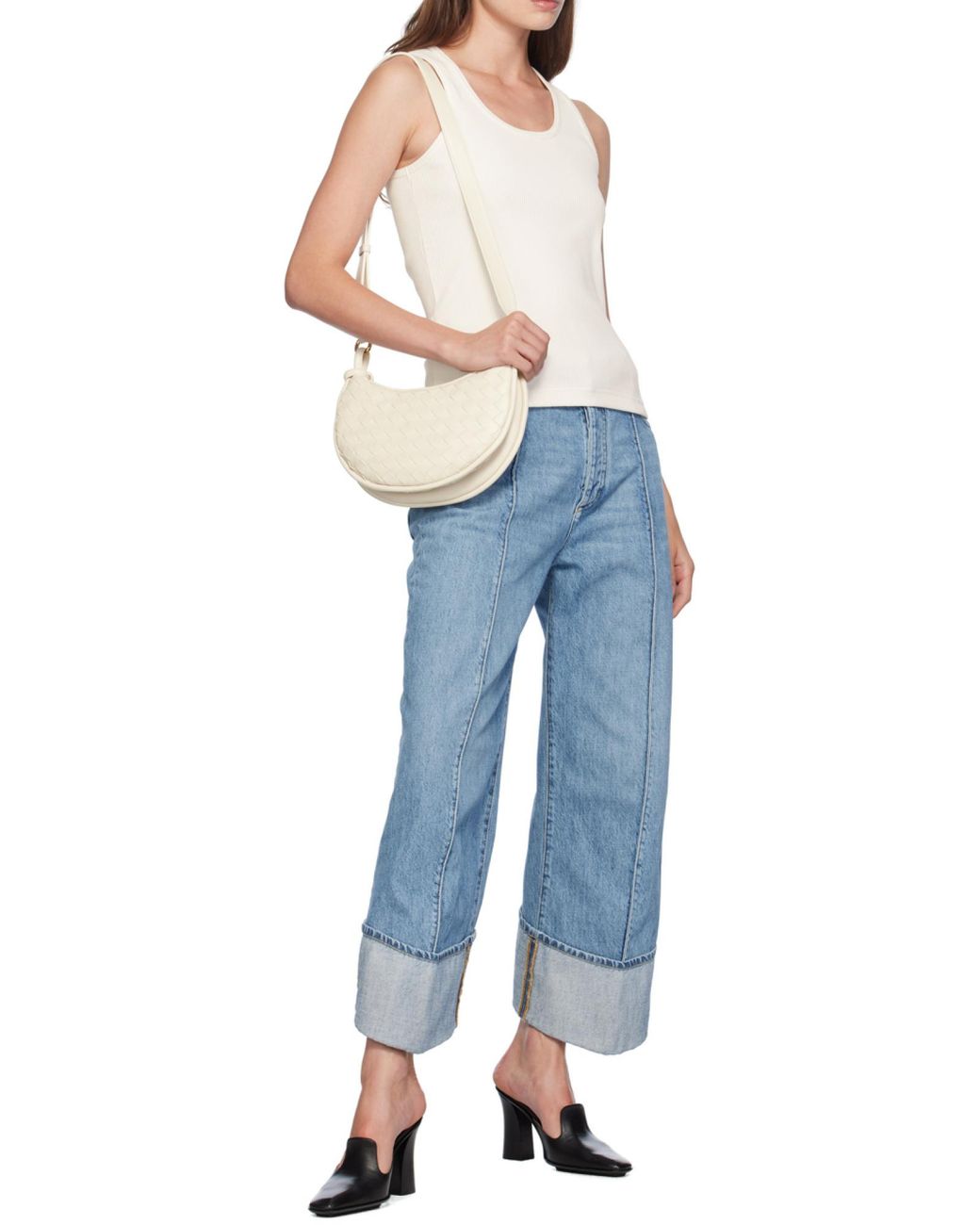 Bottega Veneta White Gemelli Intrecciato Shoulder Bag