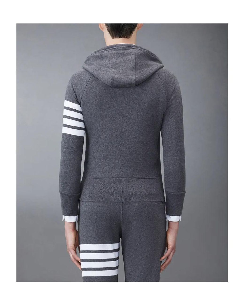 Thom Browne Gray 4-Bar Striped Zipped Jacket for men