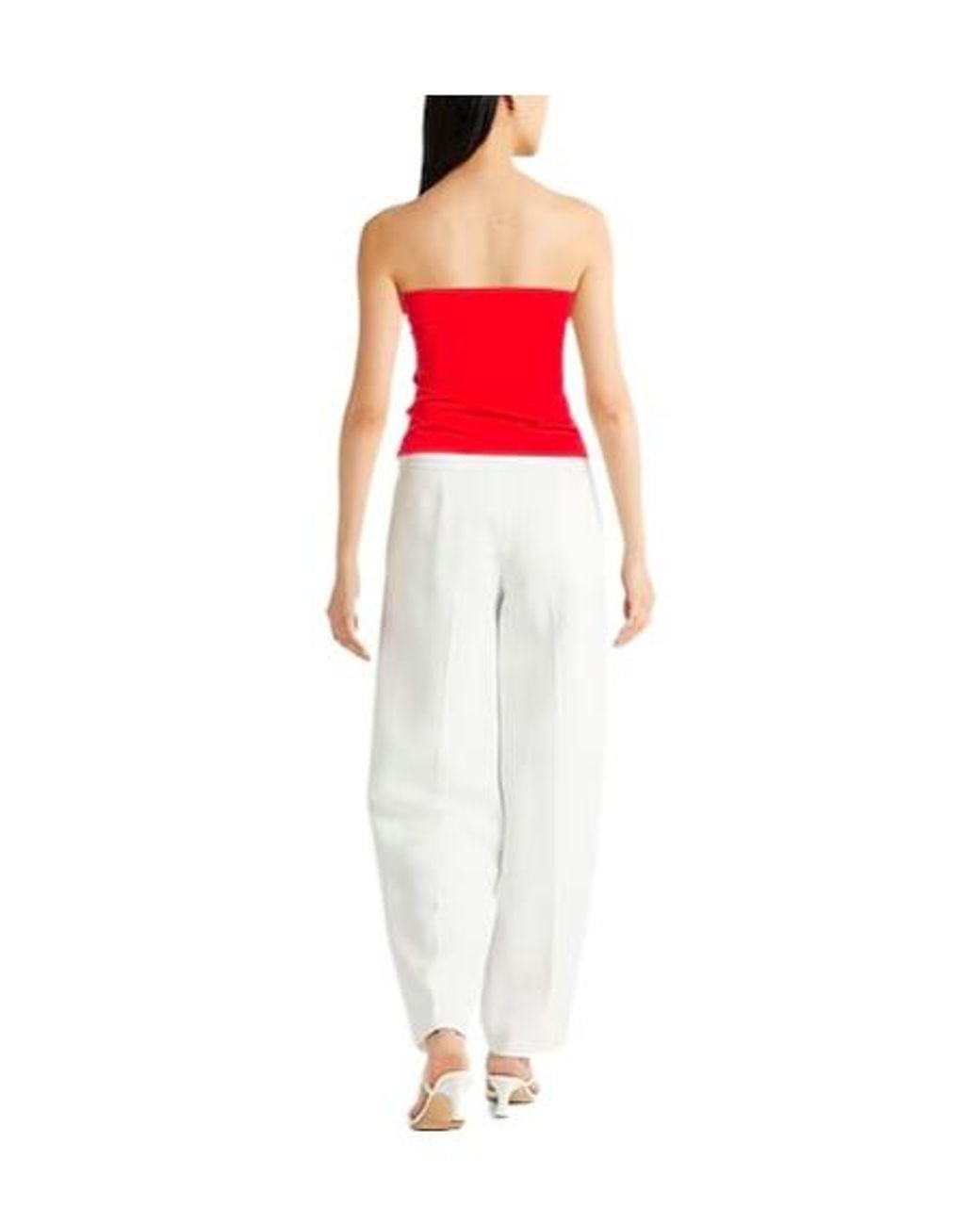 Sportmax Red Minimalist Stretch Cami Top