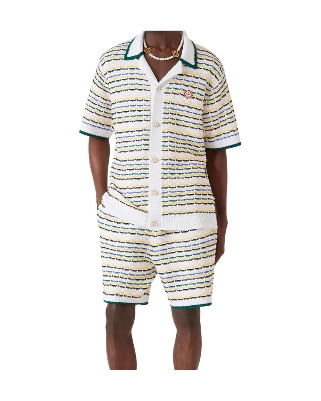 Casablanca White Tuck Stitch Shirt for men