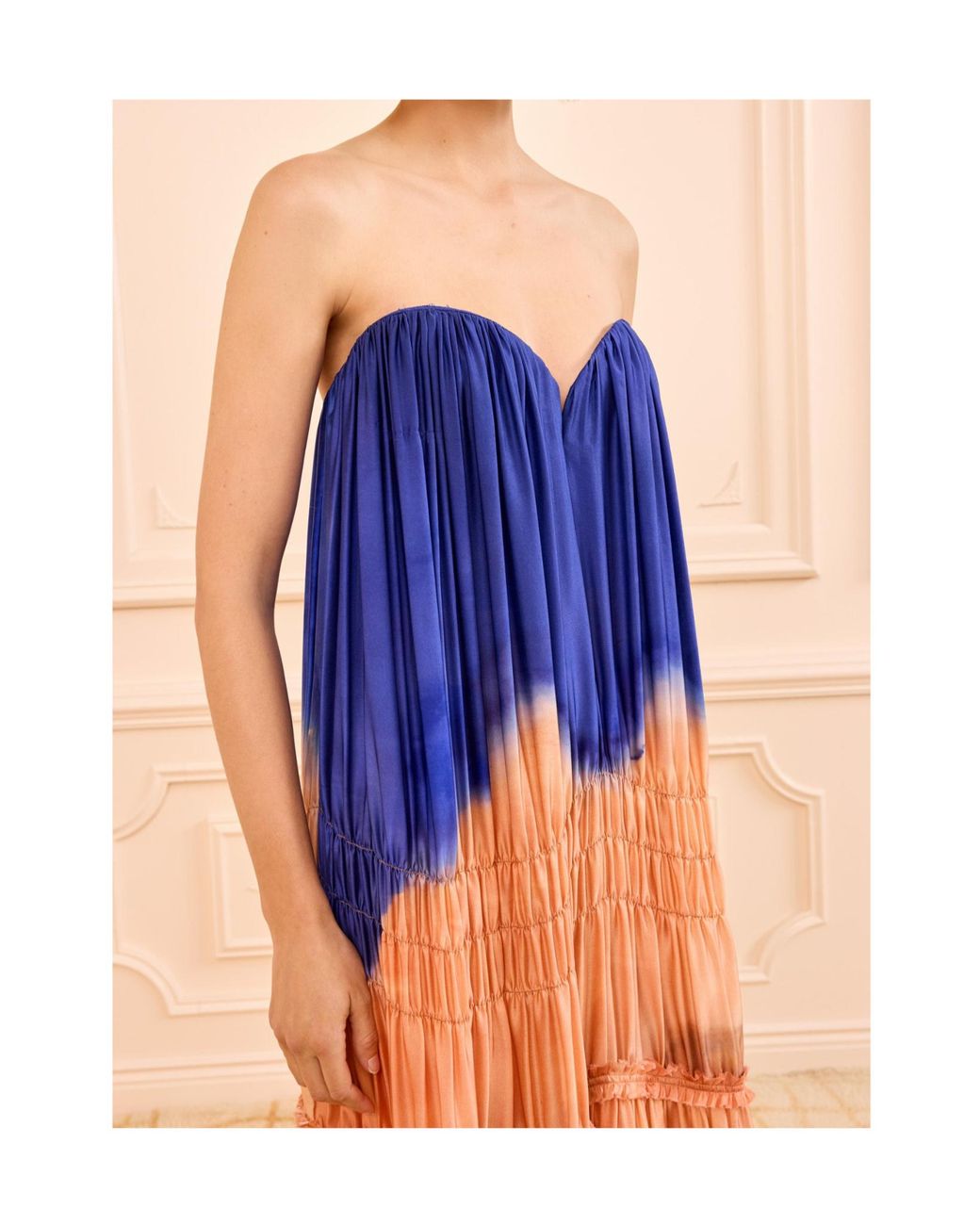 Ulla Johnson Orange Veil Strapless Silk Gown