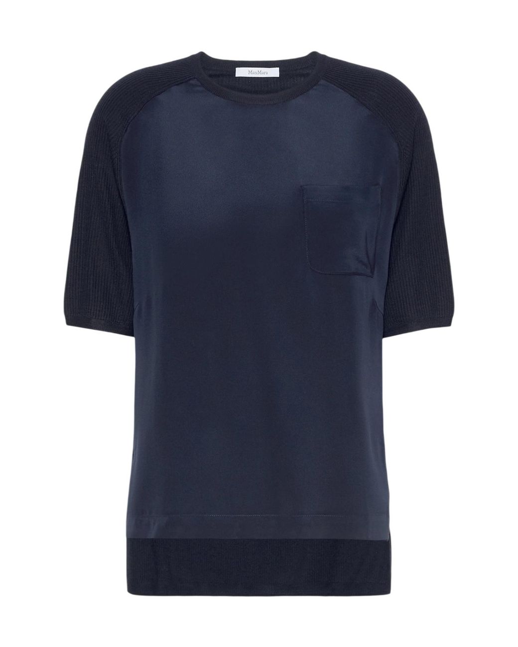 Max Mara Blue Loose Cashmere And Silk Jumper