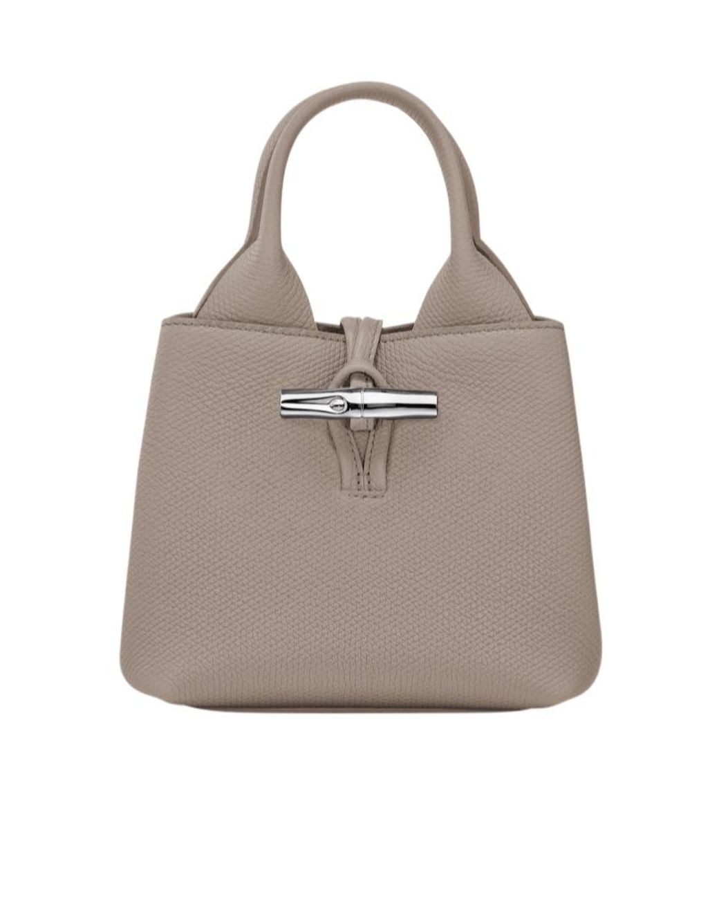 Longchamp Gray Le Roseau Xs Top Handle Bag
