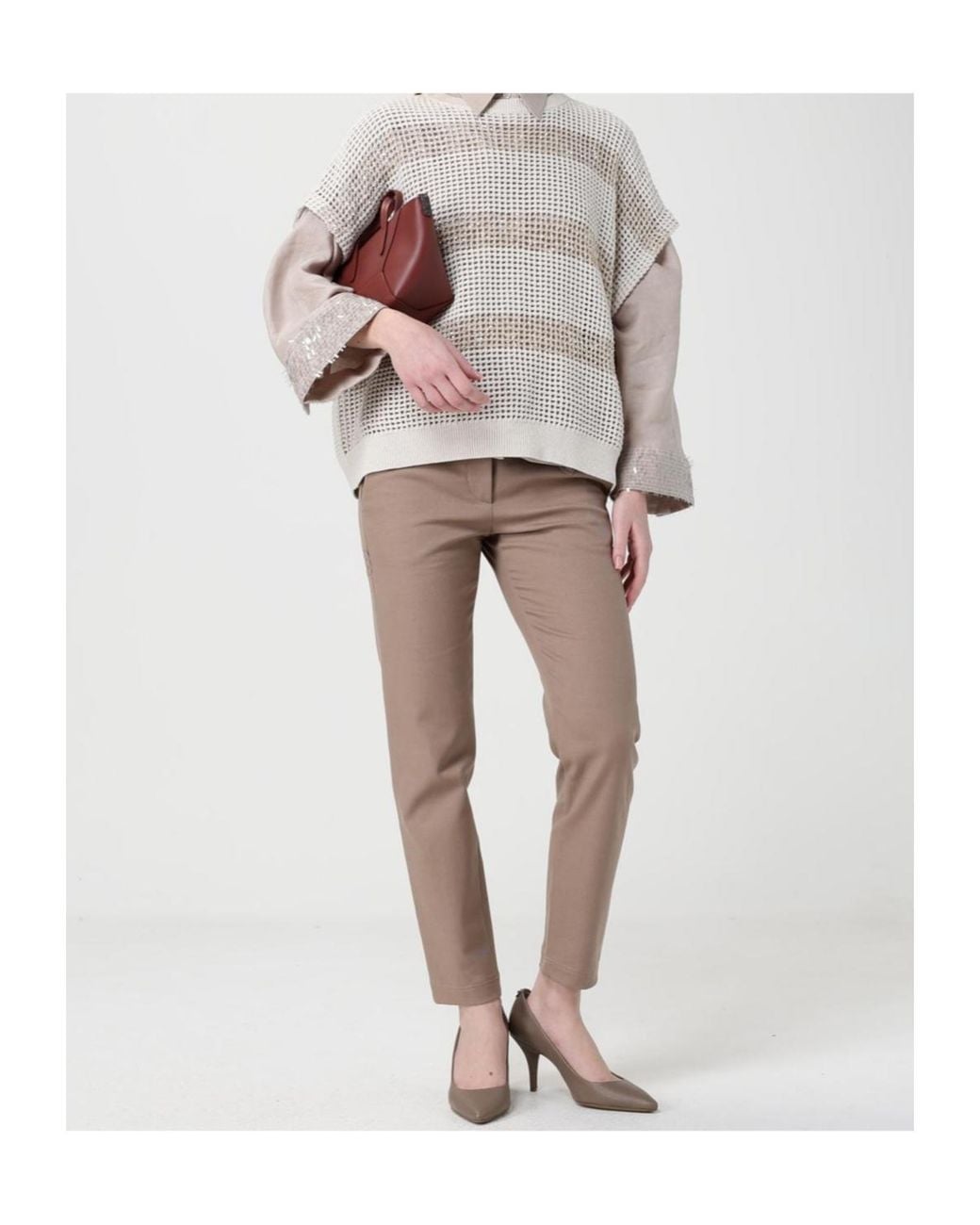 Brunello Cucinelli White Short Sleeved Knitted Top